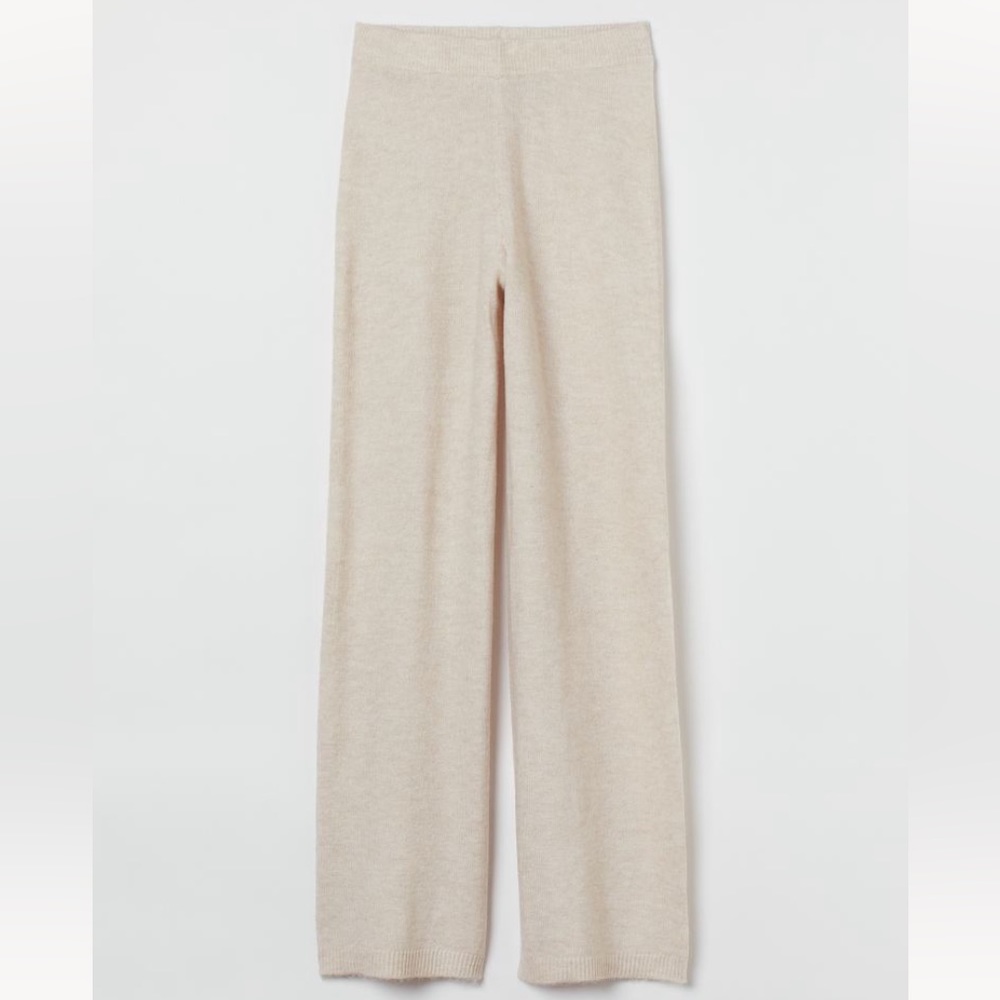 H&M Knit Sweater Pants, Light Beige, S
